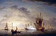 A Royal Yacht Firing a Salute
